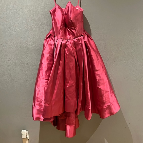 Hutch Sabrina Strapless V-Neck Pleated High-Low Gown - Picture 3 of 17